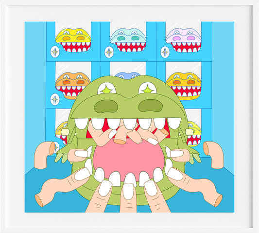 "Crocodile Dentist" 41x37.8cm. Giclée. 2021.
