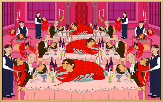 "A Feast of Lies" 54.6x34.7cm. Giclée. 2025.